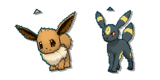 Pokemon Eevee and Umbreon Pixel Cursor