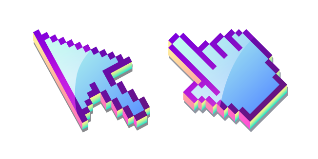 3D Blue Cornflower Pixel Cursor