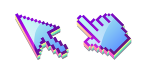 3D Blue Cornflower Pixel Cursor