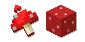 Minecraft Mushroom Block and Red Mushroom Cursor