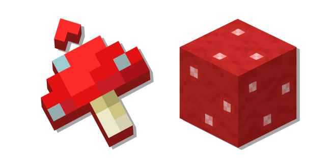 Minecraft Mushroom Block and Red Mushroom Cursor