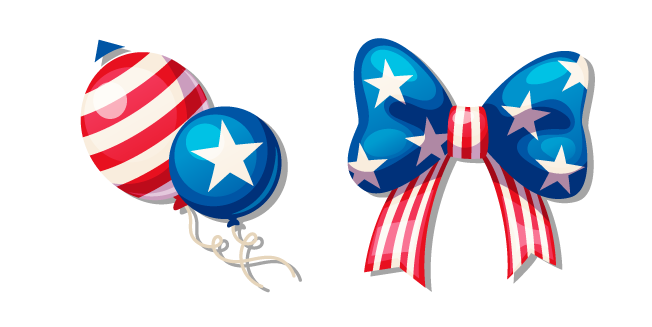 Día de la Independencia Lazo Patriótico y Globos Cursor