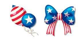 Independence Day Patriotic Bow and Balloons Cursor