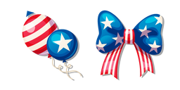 Día de la Independencia Lazo Patriótico y Globos cursor