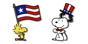 Peanuts Snoopy and Woodstock Celebrating the 4th of July Cursor
