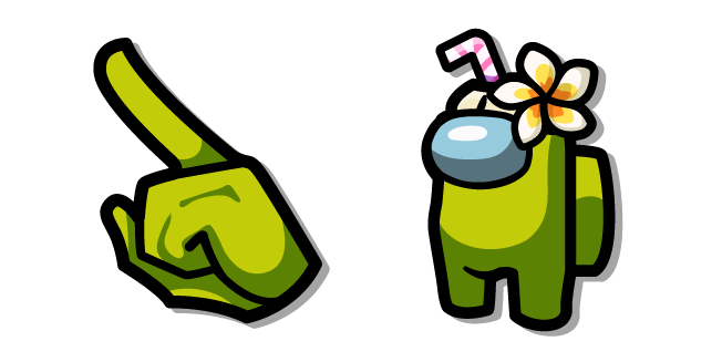 Among Us Personnage Boisson à la Noix de Coco Verte Cursor