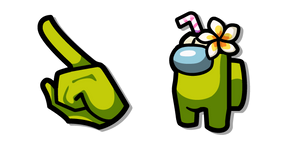 Among Us Green Coconut Drink Character Cursor