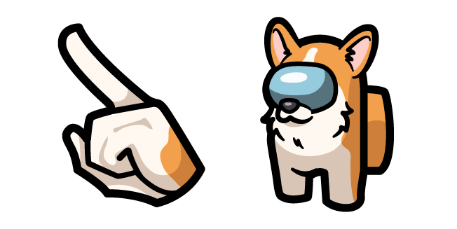 Among Us Orange Corgi Character Cursor