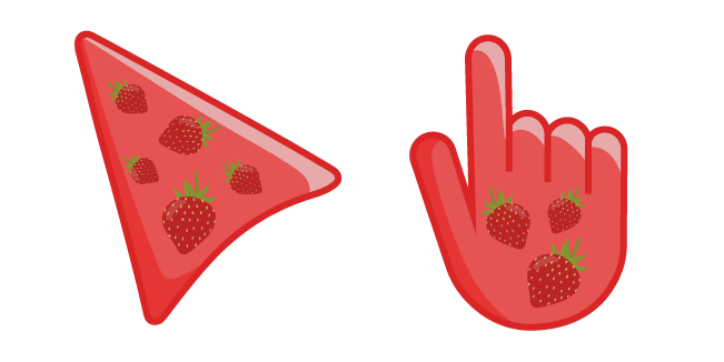 Strawberries on Pastel Red Background курсор