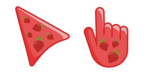 Strawberries on Pastel Red Background Cursor