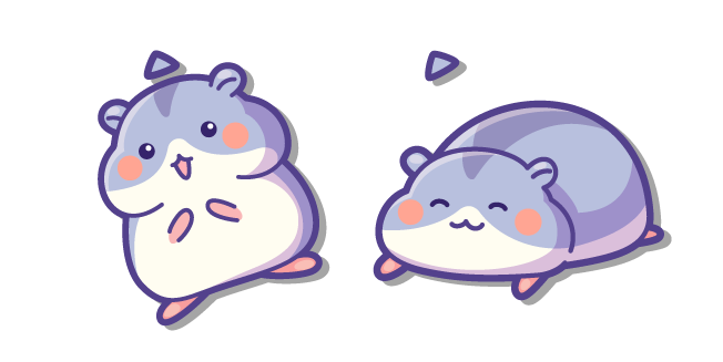 Kawaii Happy Gray Hamster курсор