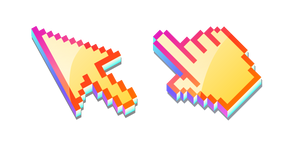 3D Yellow Pink Gerbera Pixel Cursor