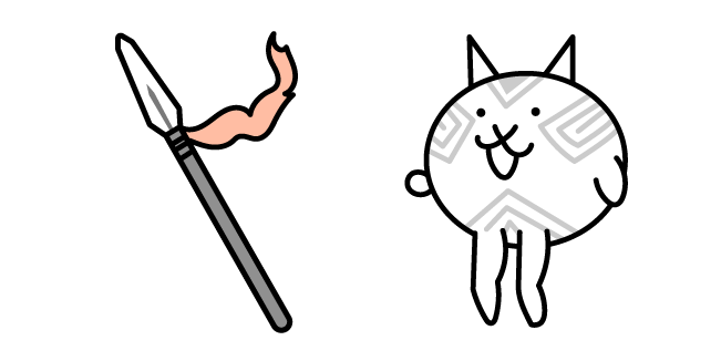 The Battle Cats Masai Cat y una Lanza Cursor