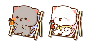 Mochi Mochi Peach Cats Peach and Goma with Lemonades Cursor