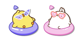 Molang and Piu Piu on Swim Rings Cursor