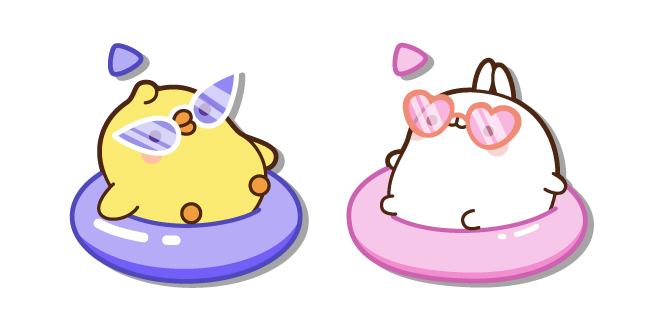 Molang and Piu Piu on Swim Rings Cursor