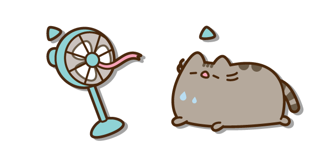 Pusheen Lying Beside a Fan курсор
