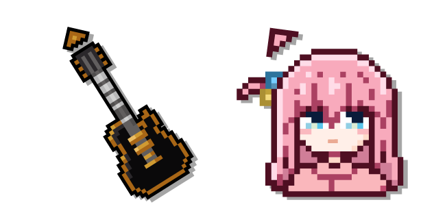 Bocchi the Rock! Hitori Gotoh and Guitar Pixel Cursor