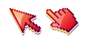 3D Red Coral Pixel Cursor
