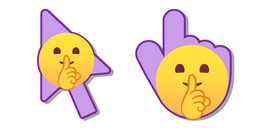 Smiley avec un Doigt sur la Bouche Curseur