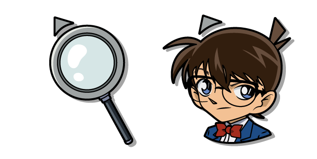 Detective Conan Shinichi Kudo y una Lupa Cursor