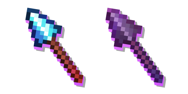 Minecraft Enchanted Diamond Spear and Enchanted Netherite Spear Cursor