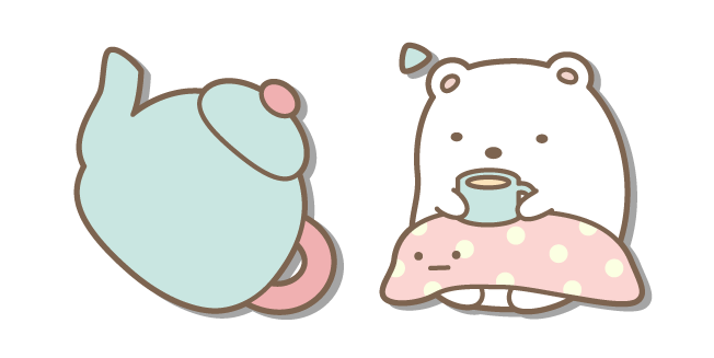 San-X Shirokuma et une Théière Cursor