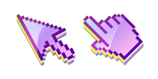 3D Light Violet Hydrangea Pixel курсор