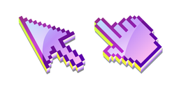 3D Hortensia Violet Clair Pixel Curseur