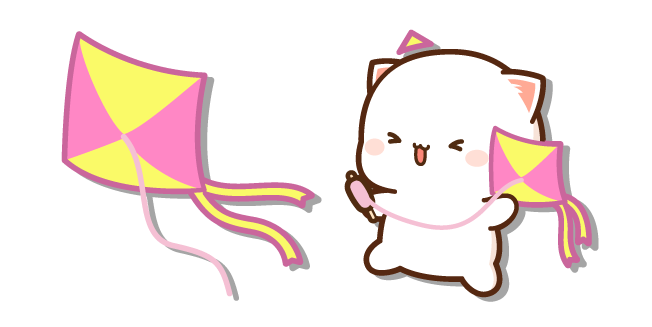 Mochi Mochi Peach Cat with a Kite курсор