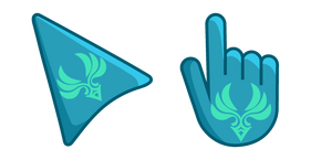Genshin Impact Anemo Element on Teal Background Cursor