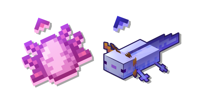 Minecraft Ajolote Azul y Generar Ajolote Cursor