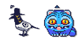KPop Demon Hunters Derpy Tiger and Sussie Bird Pixel Cursor