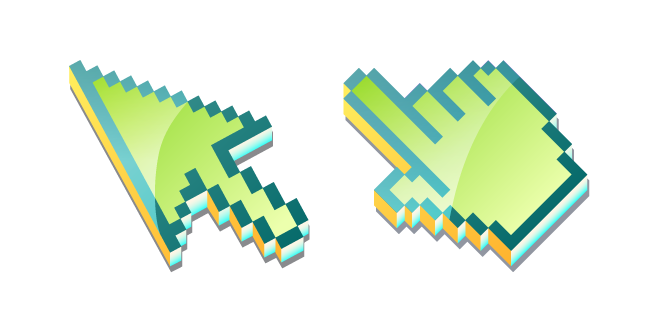 3D Melón Verde Píxel Cursor