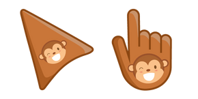 Monkey on Warm Brown Background Cursor