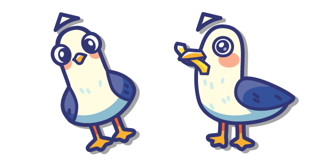Kawaii Seagull with a French Fry Cursor