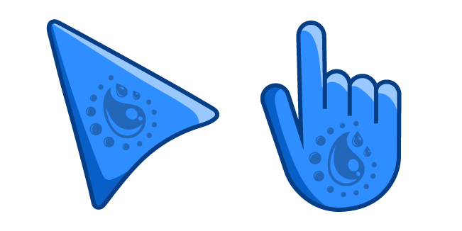 Water Element on Azure Blue Background Cursor