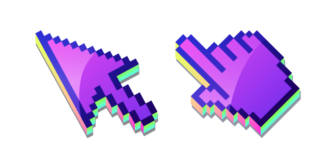 3D Purple Sapphire Pixel Cursor