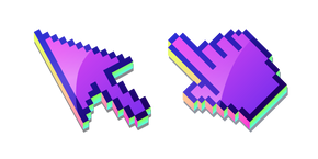 3D Purple Sapphire Pixel Cursor