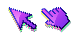 3D Saphir Violet Pixel Curseur