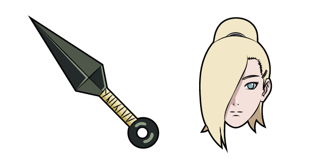Naruto Ino Yamanaka and a Ninja Kunai Cursor