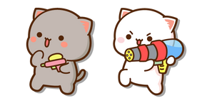 Mochi Mochi Peach Cats Peach and Goma with Water Guns Cursor