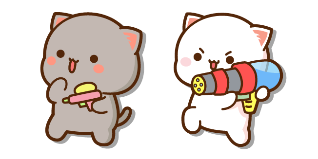 Mochi Mochi Peach Cats Peach y Goma con Pistolas de Agua Cursor