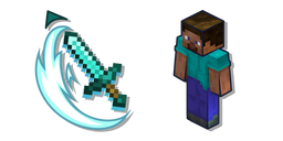Minecraft Steve and Slashing Diamond Sword