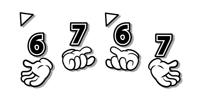 6-7 Numbers and Hands Six Seven Meme Cursor