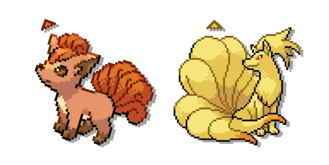 Pokemon Vulpix y Ninetales Píxel Cursor