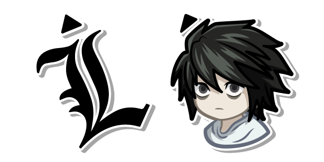 Chibi Death Note L Lawliet and his L Symbol Cursor
