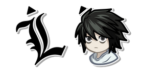 Chibi Death Note L Lawliet and his L Symbol Cursor