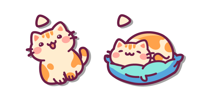 Kawaii Gato Naranja Soñoliento Cursor
