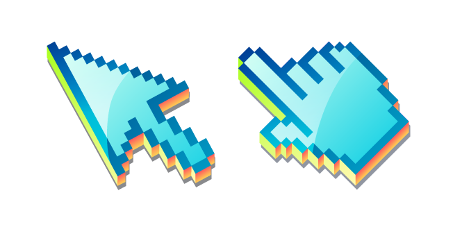 3D Guacamayo Azul y Amarillo Píxel Cursor
